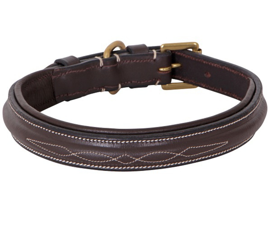 Cavallino Raised Stitched Leather Dog Collar image 0